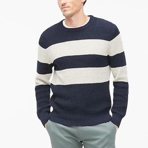 Cotton waffle crewneck sweater